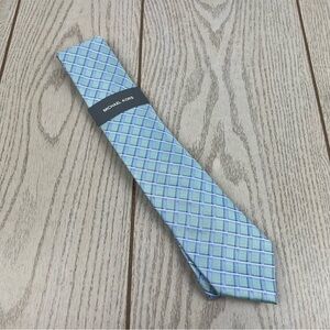 614 - Michael Kors Helder Check Tie Green 300 2MKC24-1030 Silk Blend $69.50